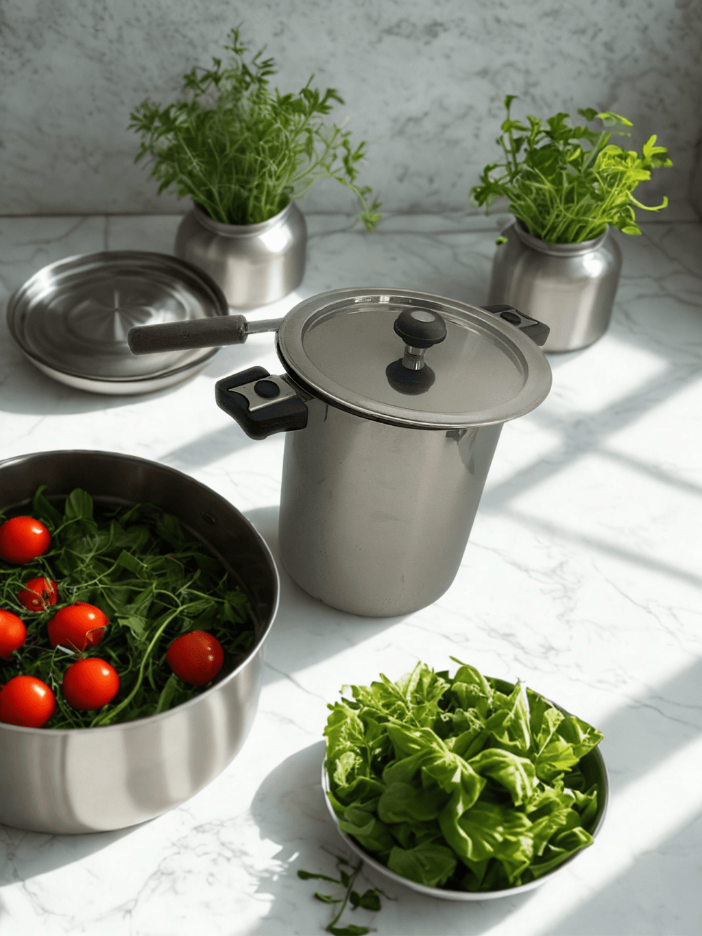 Stainless Steel Alpha Deep Pan with Steamer plate