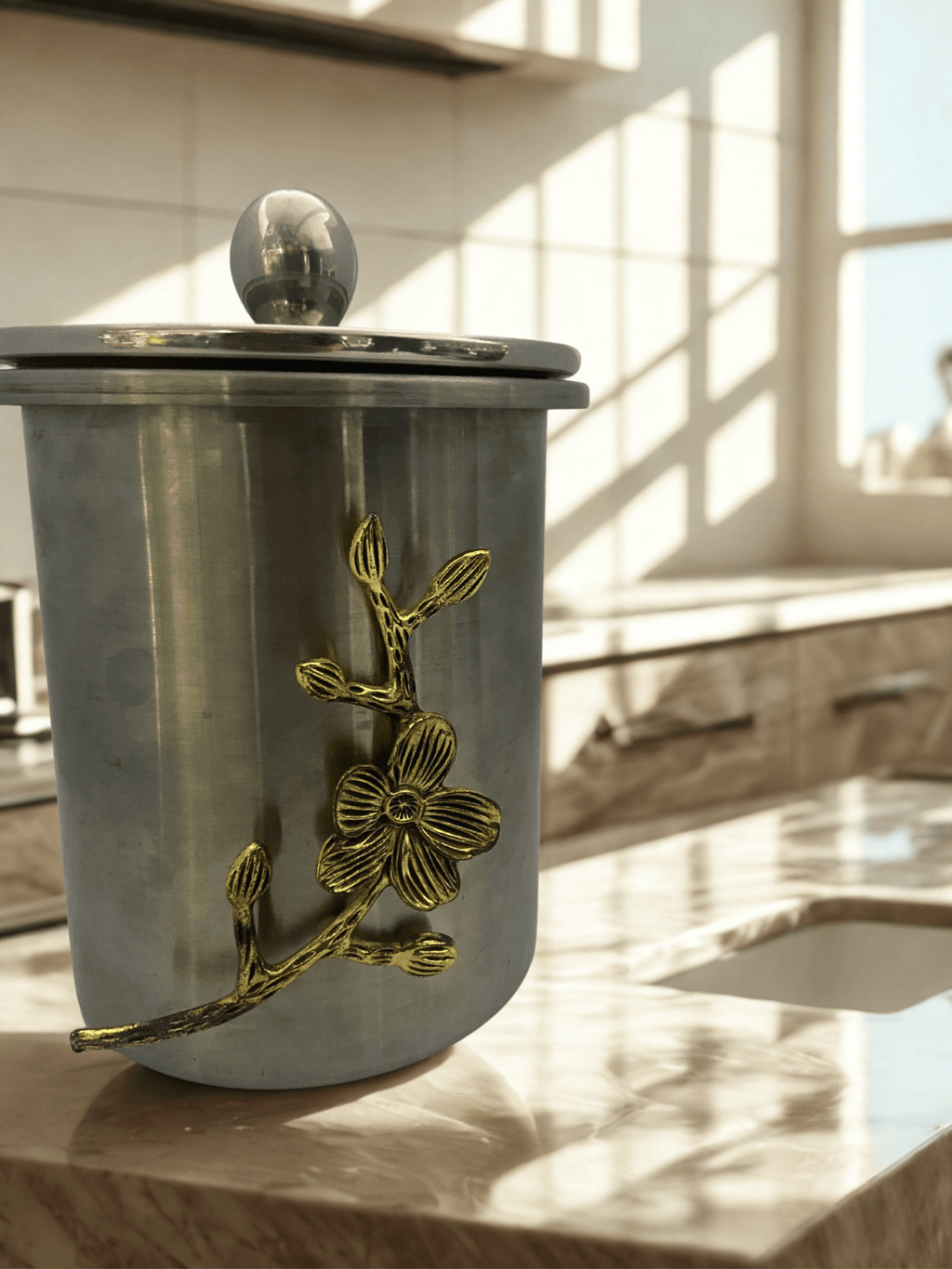 Stainless Steel Jaar Flora Glass Lid Air tight