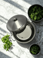Alpha Stainless Steel Karahi Pot (Steel Lid)