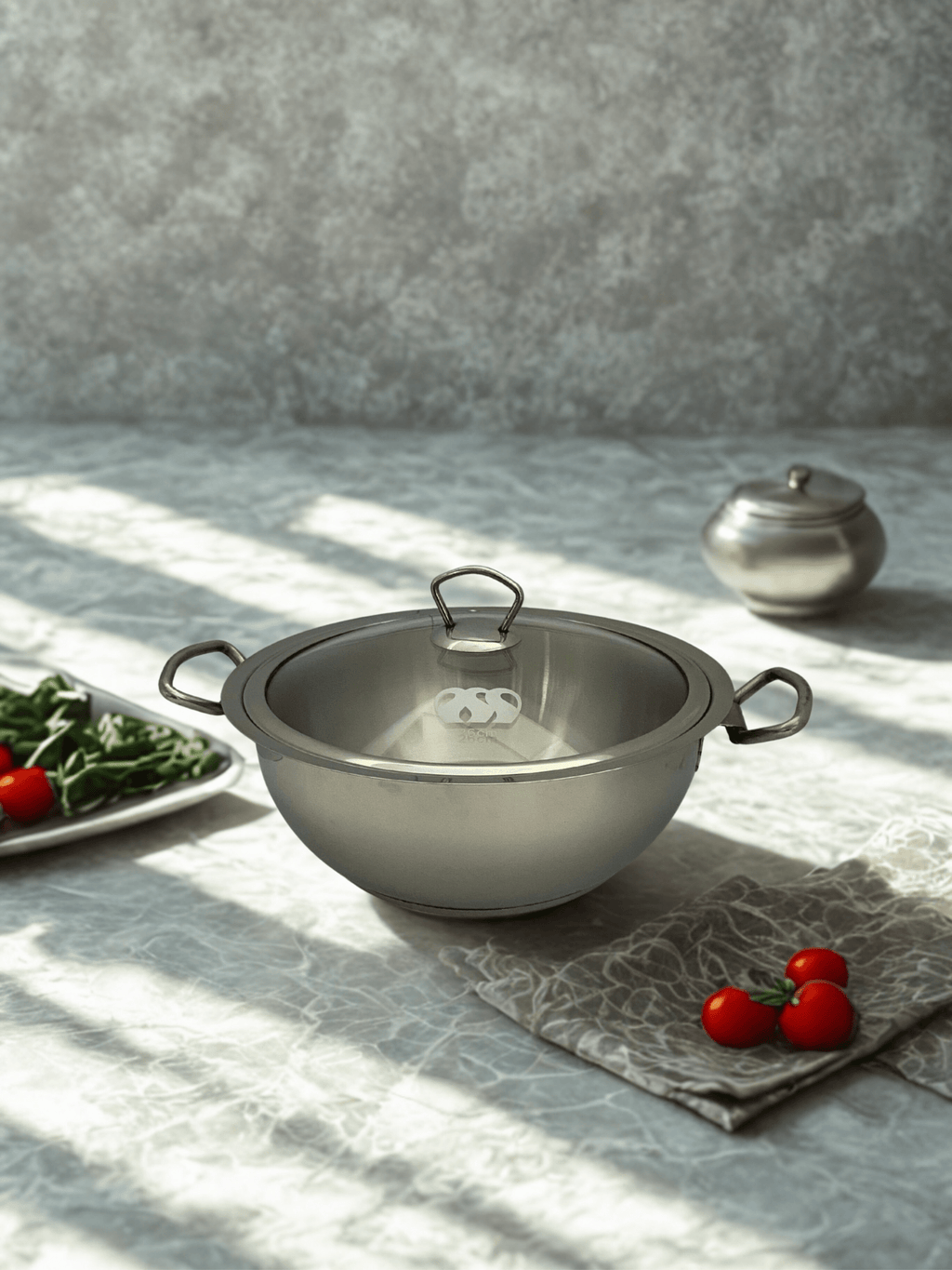 Stainless Steel Alpha Wire Handle Karahi Pot or Wok